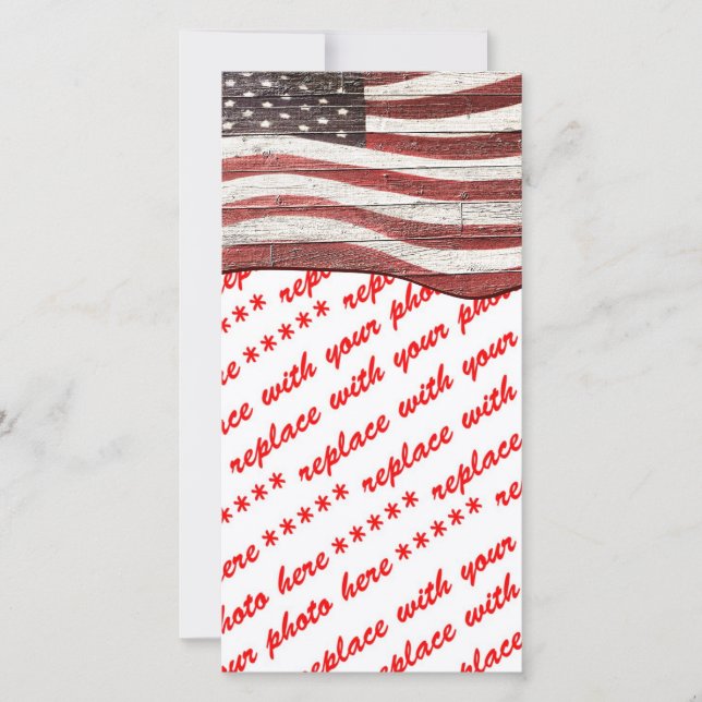 Painted American Flag on Rustic Wood Texture (Front)