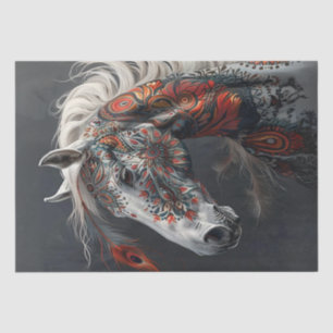 Painted American Indian Horse Decoupage Tissue Paper