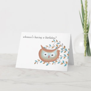 Painted and Stamped Owl Picture Card