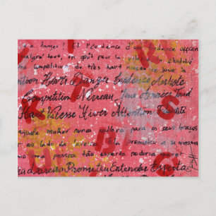 Painted and Written Canvas Postcard