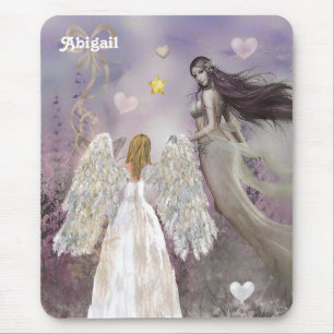 Painted Angel and Mauve Fairy Mouse Pad