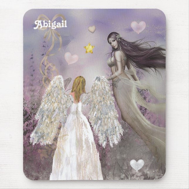 Painted Angel and Mauve Fairy Mouse Pad (Front)