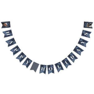 Painted Arch Holiday Party Bunting Banner - Blue