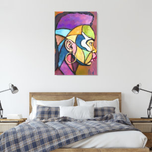 Painted Art African Man Canvas Print