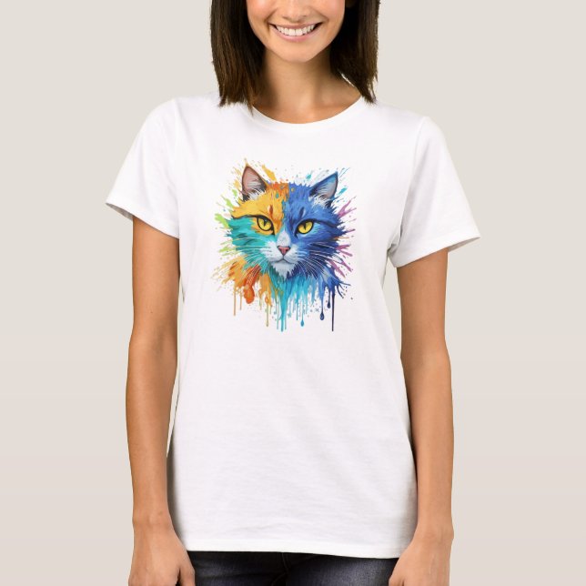 Painted Art Cat T-Shirt (Front)