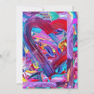 Painted Art Heart, Fine Art    Holiday Card