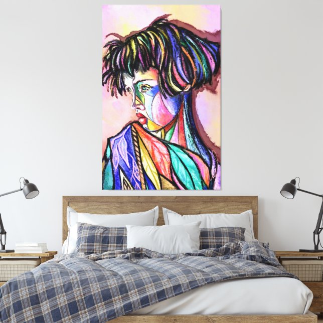 Painted Art Lady Canvas Print (Insitu(Bedroom))
