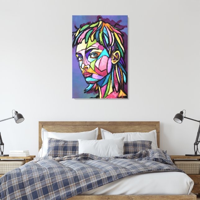 Painted Art Woman Canvas Print (Insitu(Bedroom))