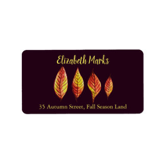 Painted Autumn Leaves Label