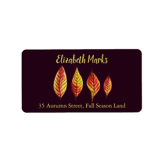 Painted Autumn Leaves Label (Front)