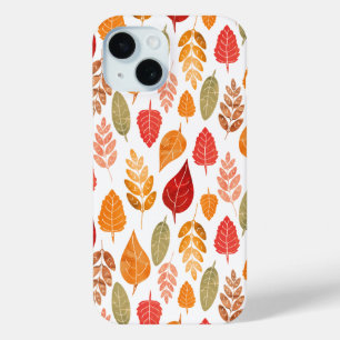 Painted Autumn Leaves Pattern iPhone 15 Case