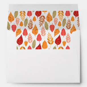 Painted Autumn Leaves Pattern Envelopes