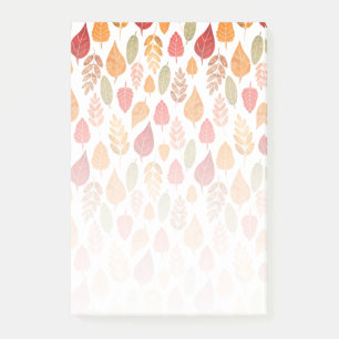 Painted Autumn Leaves Pattern Post-it Notes