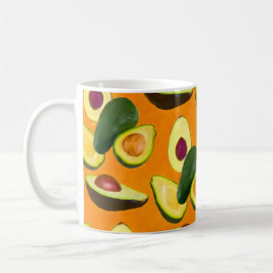 Painted Avocado Pattern Coffee Mug