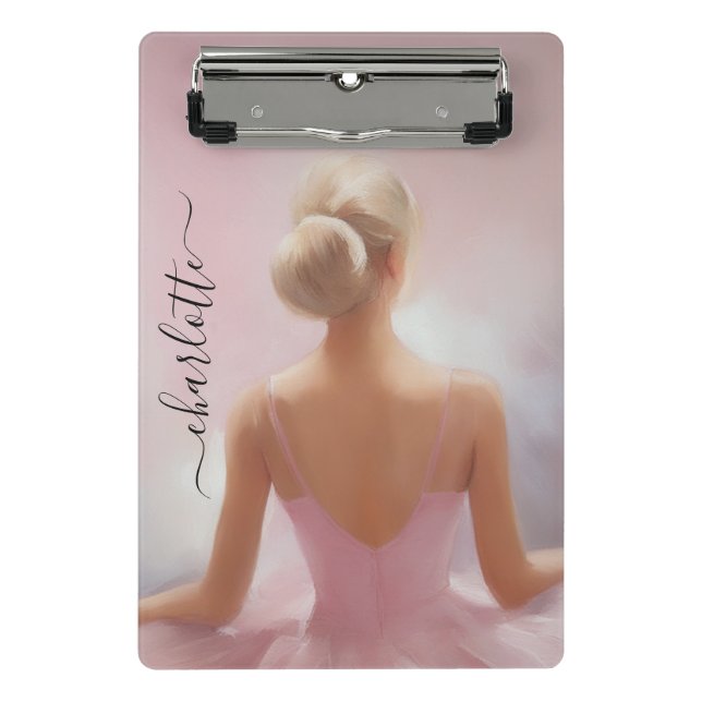 Painted Ballerina in Pink Mini Clipboard (Front)