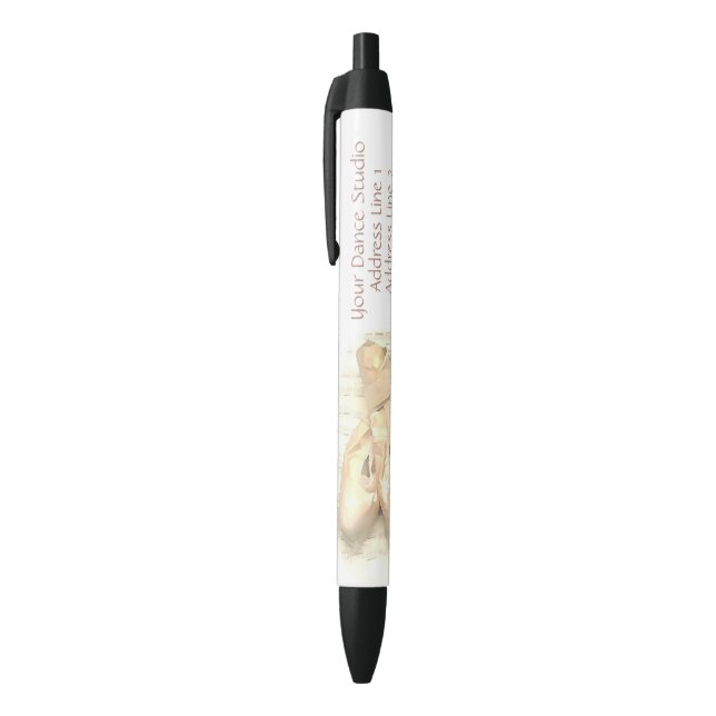 Painted Ballet Pointe Shoes Personalised Pens (Top (Vertical))