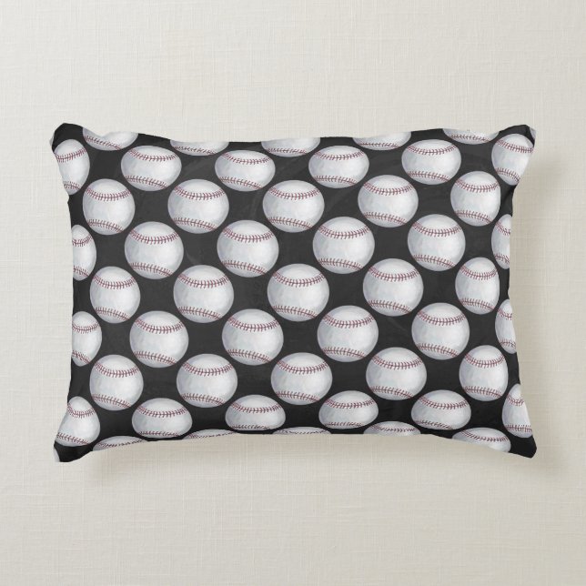 Painted Baseball Pattern Decorative Cushion (Front)