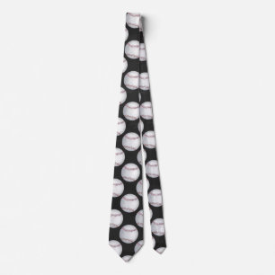 Painted Baseball Pattern Tie