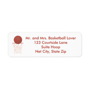 Painted Basketball Hoop Net Address Labels
