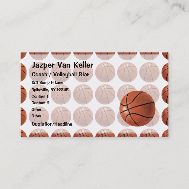 Painted Basketball Pattern Business Card (Front)