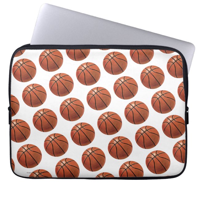 Painted Basketball Pattern Laptop Sleeve (Front)