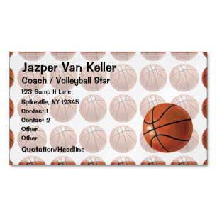 Painted Basketball Pattern Magnetic Business Card