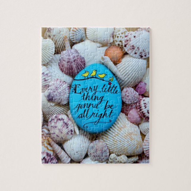 Painted beach rock art, sea shells jigsaw puzzle (Vertical)