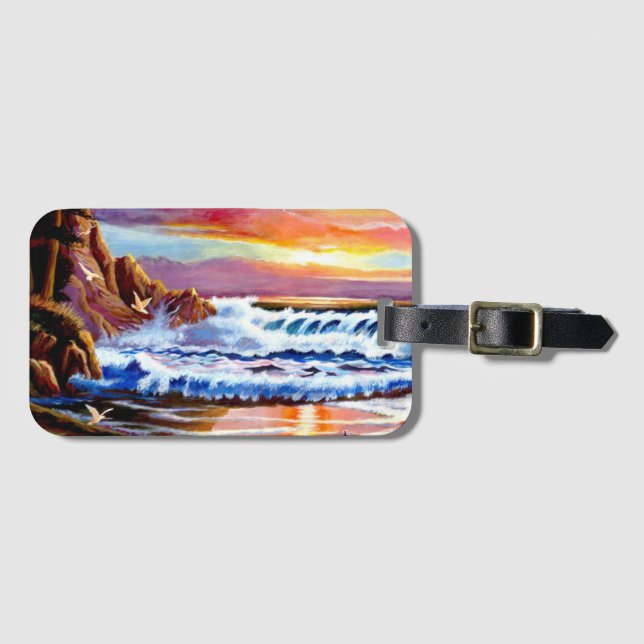 Painted Beach Sunrise Luggage Tag (Front Horizontal)