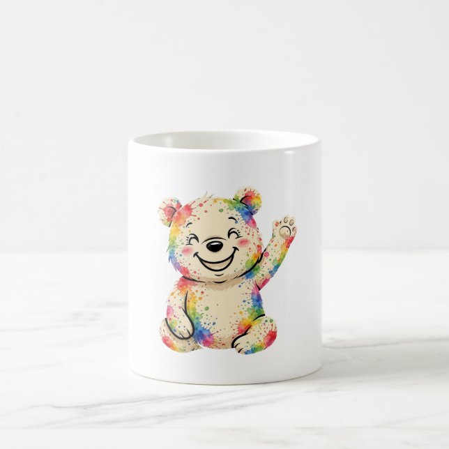 Painted bear notebook coffee mug (Center)