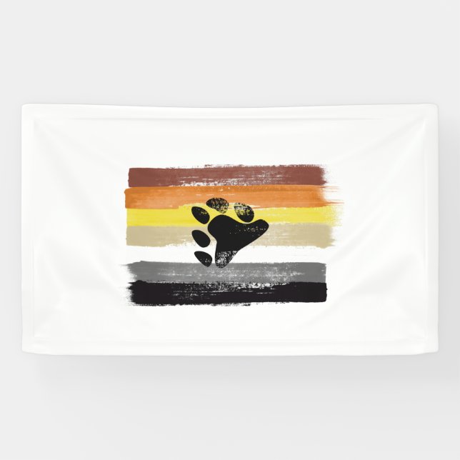 PAINTED BEAR PRIDE FLAG and SYMBOL Banner (Horizontal)