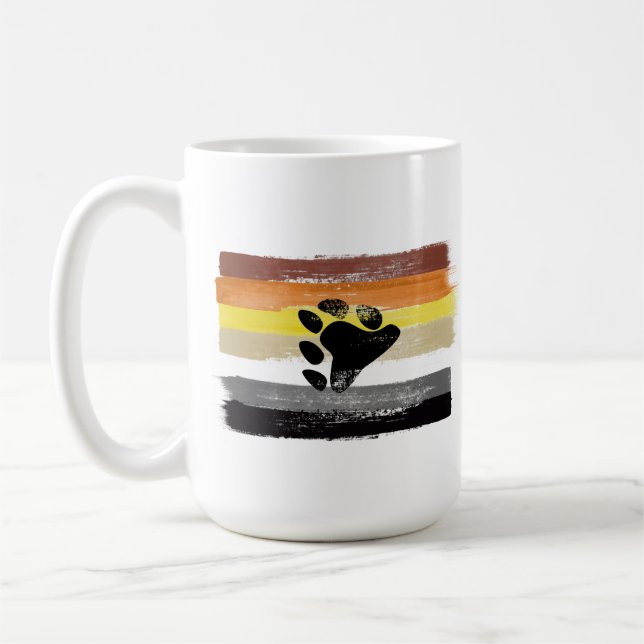 PAINTED BEAR PRIDE FLAG and SYMBOL Coffee Mug (Left)
