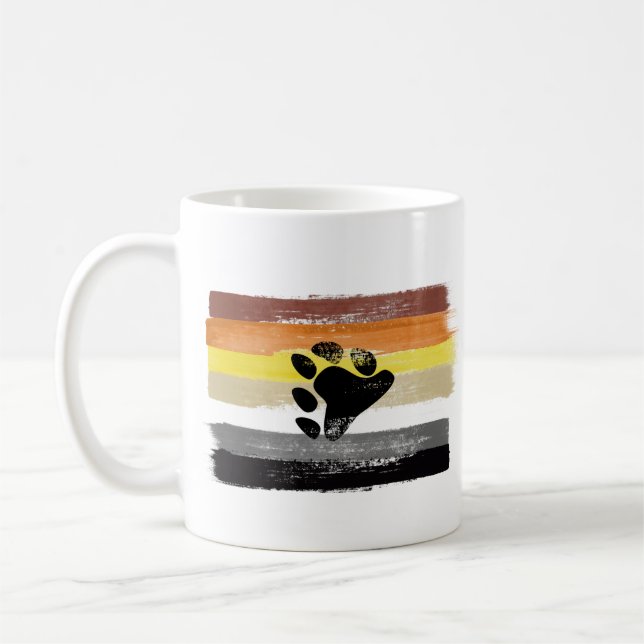 PAINTED BEAR PRIDE FLAG and SYMBOL Coffee Mug (Left)