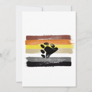 PAINTED BEAR PRIDE FLAG and SYMBOL Holiday Card