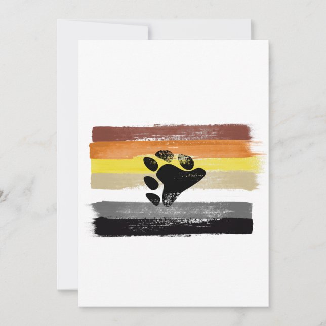PAINTED BEAR PRIDE FLAG and SYMBOL Holiday Card (Front)