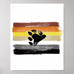 PAINTED BEAR PRIDE FLAG and SYMBOL Poster