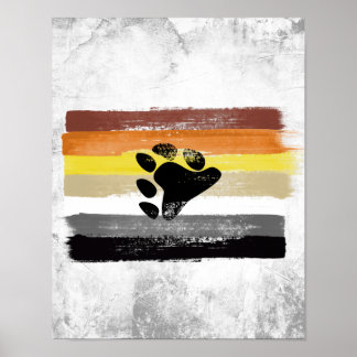PAINTED BEAR PRIDE FLAG and SYMBOL Poster