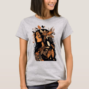 Painted Beautiful Native American Woman T-Shirt