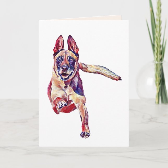 Painted Belgian Malinois Greeting Card (Front)