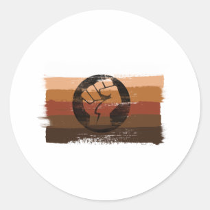 PAINTED BIPOC STRIPES and FIST Classic Round Sticker
