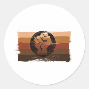 PAINTED BIPOC STRIPES and FIST Classic Round Sticker