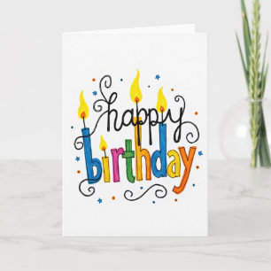 Painted Birthday Lights Card