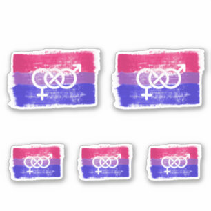 PAINTED BISEXUAL SYMBOL PRIDE FLAG