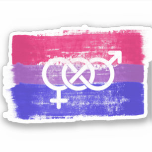 PAINTED BISEXUAL SYMBOL PRIDE FLAG