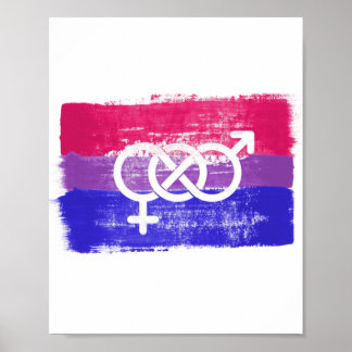 PAINTED BISEXUAL SYMBOL PRIDE FLAG POSTER