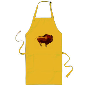 painted bison apron