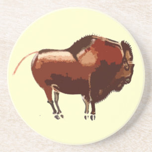 Painted Bison Sandstone Coaster