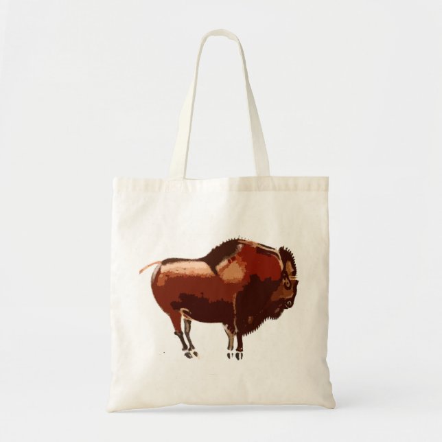 painted bison tote bag (Front)