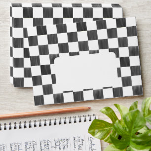 Painted Black Chequerboard Pattern Wedding Envelope