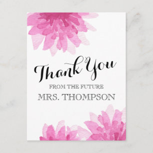 Painted Blooms Bridal Shower Thank You Card