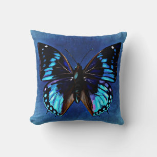 Painted Blue Butterfly Cushion